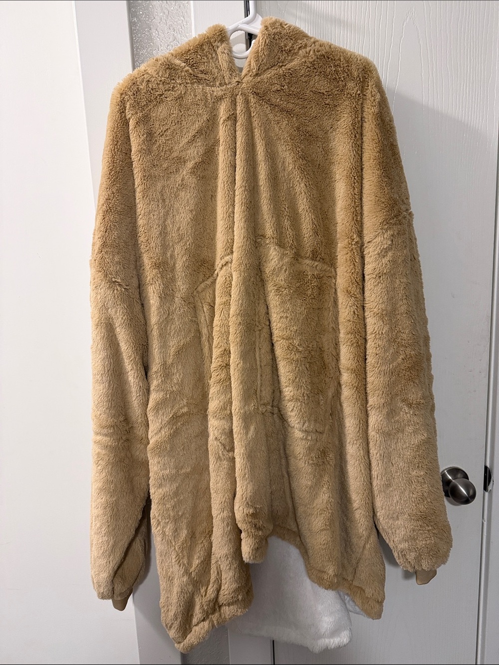 Cozy Faux Fur Hooded Coat in Camel - Women’s Jacket